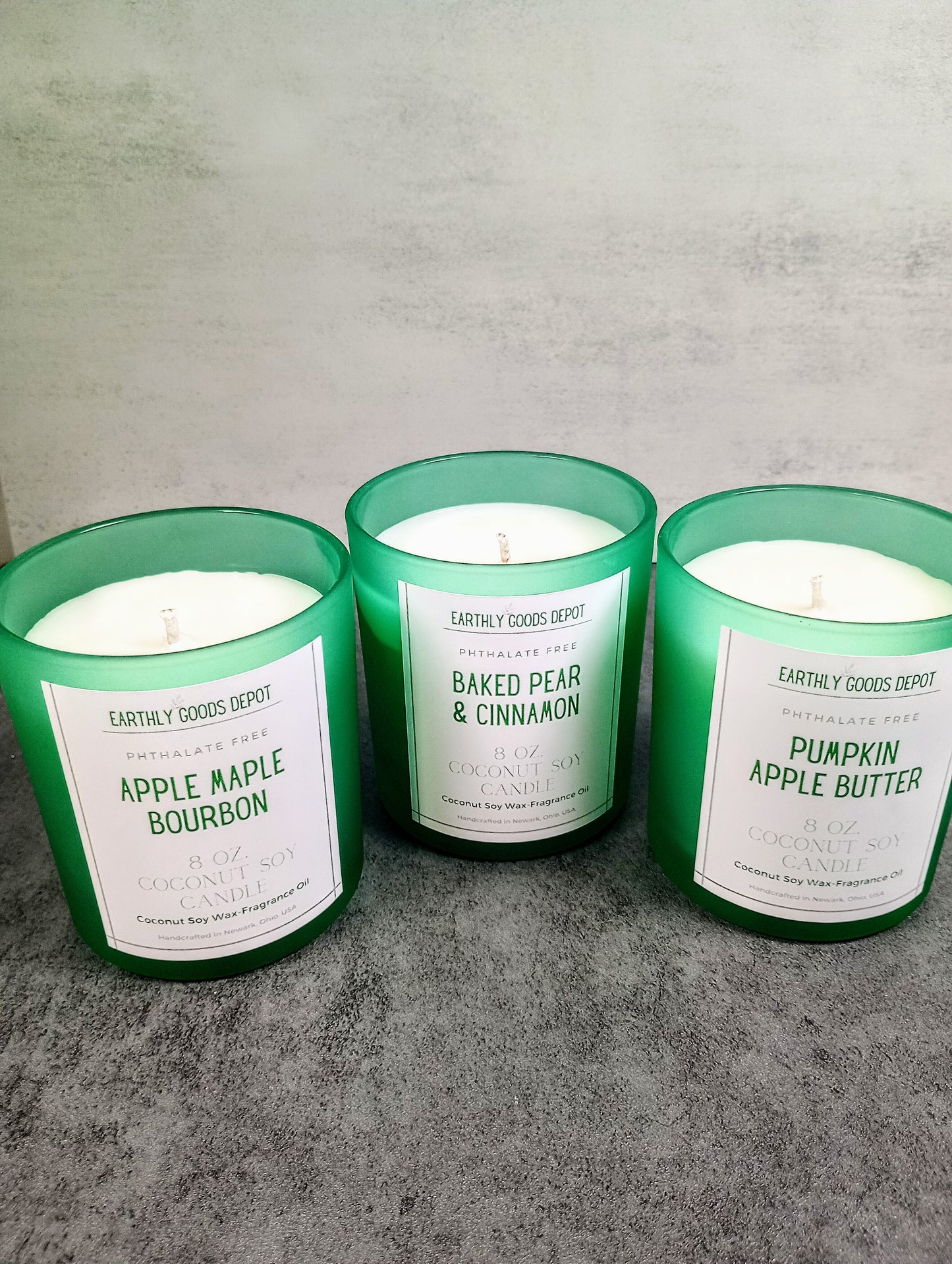 8oz Frosted Green Coconut Soy Candle