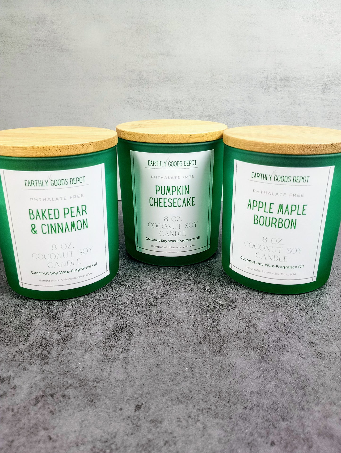 8oz Frosted Green Coconut Soy Candle