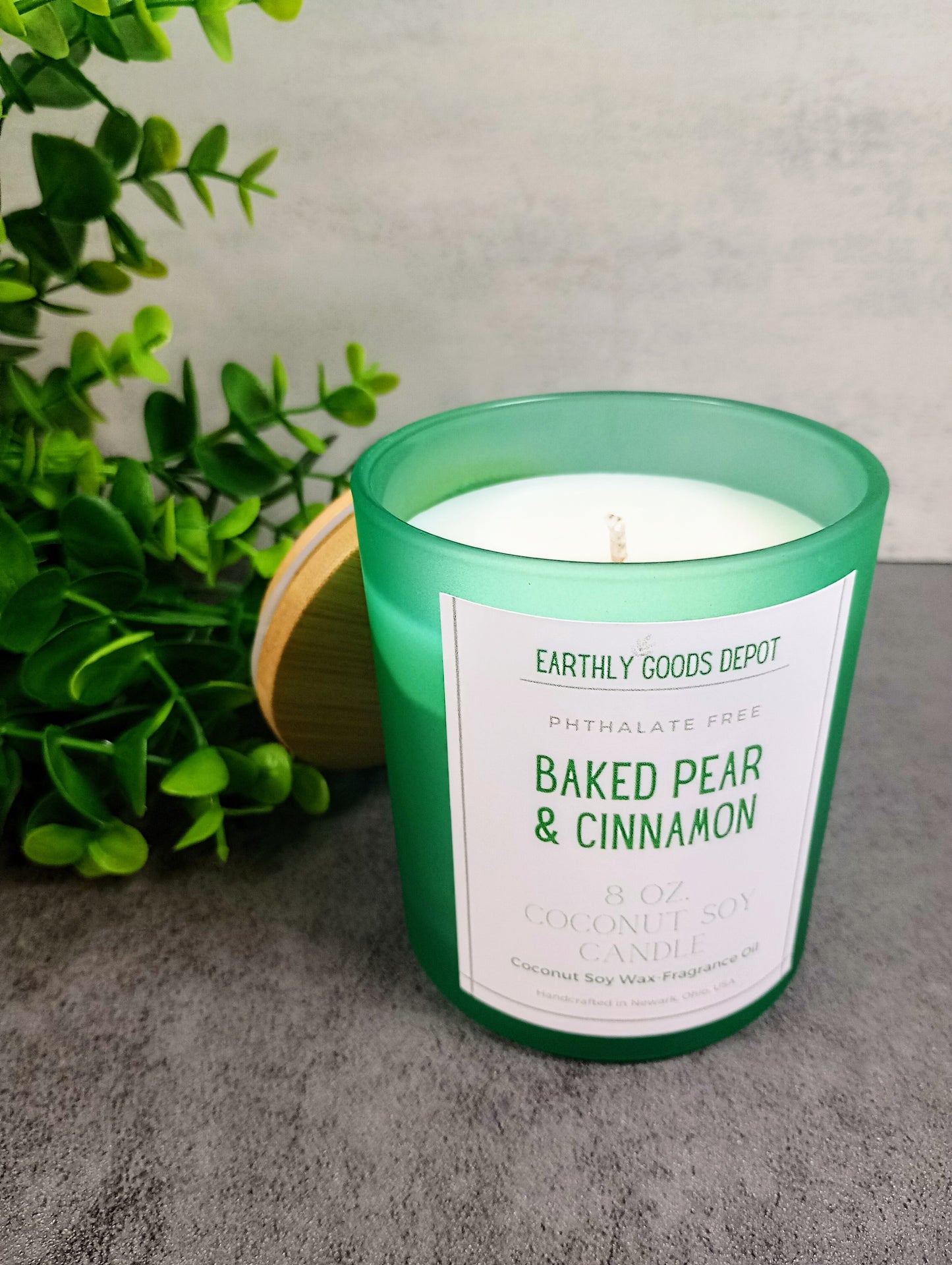 8oz Frosted Green Coconut Soy Candle