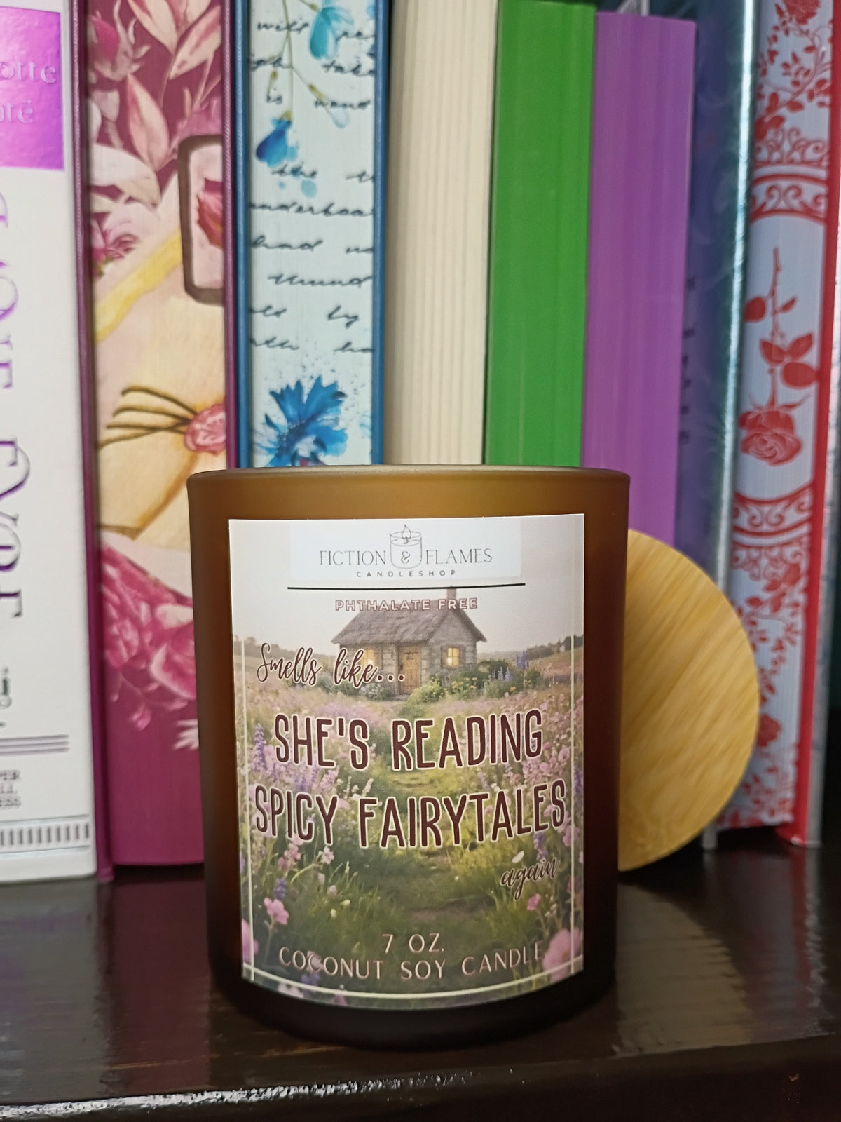 8oz Frosted Amber Coconut Soy Book Candle