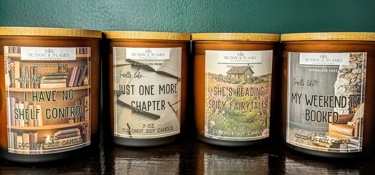 8oz Frosted Amber Coconut Soy Book Candle
