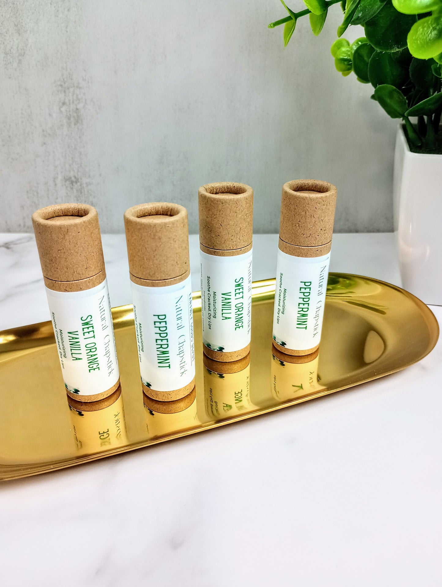 Natural Essential Oil Chapstick in Eco-Friendly Tube