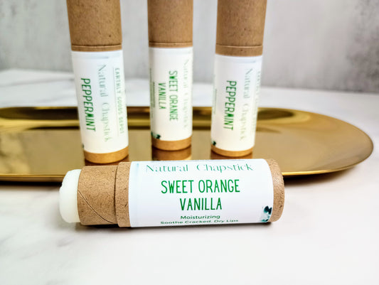 Natural Essential Oil Chapstick in Eco-Friendly Tube