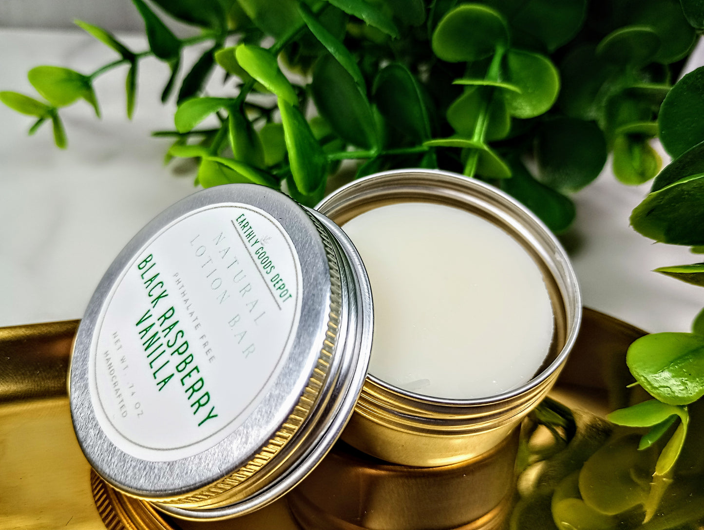 Natural Handheld Lotion Bar in Tin